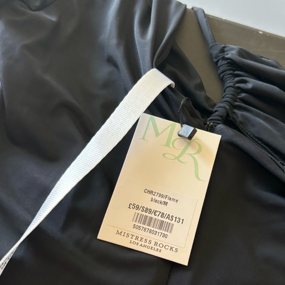 House of CB - FLAME - Mistress Rocks - Black Jersey Asymmetric Cutout Mini Dress - Picture 3 of 6